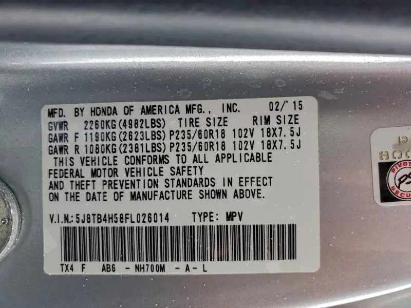 2015 ACURA RDX TECHNOLOGY  