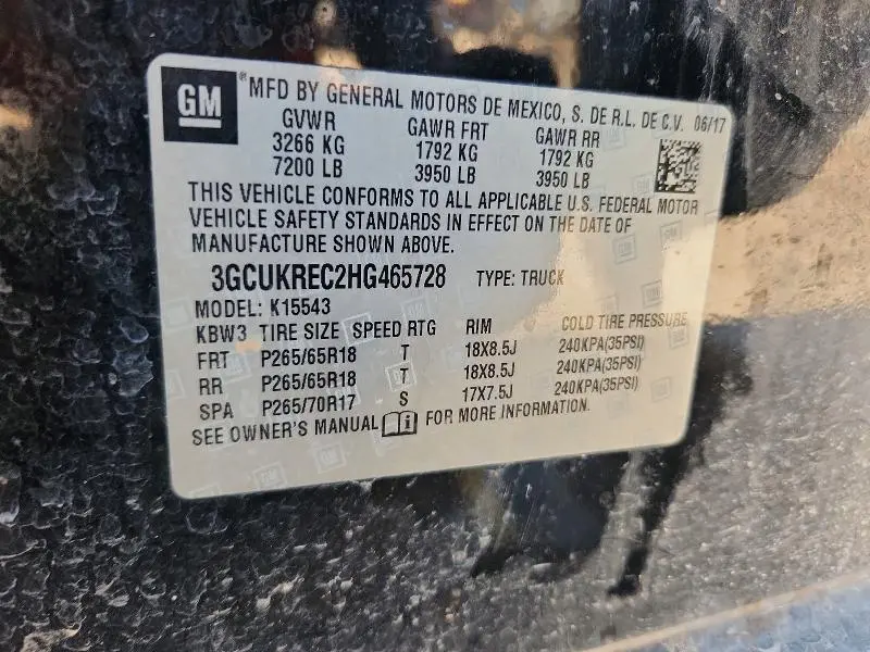 2017 CHEVROLET SILVERADO K1500 LT  