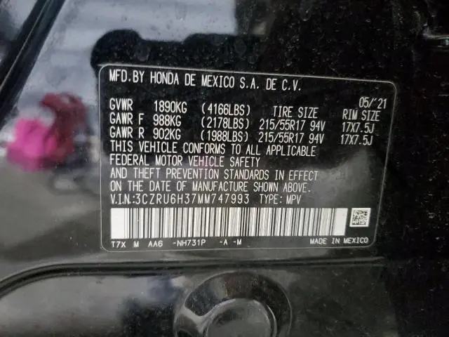 2021 HONDA HR-V LX  