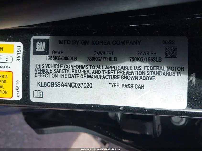 2022 CHEVROLET SPARK FWD LS AUTOMATIC
