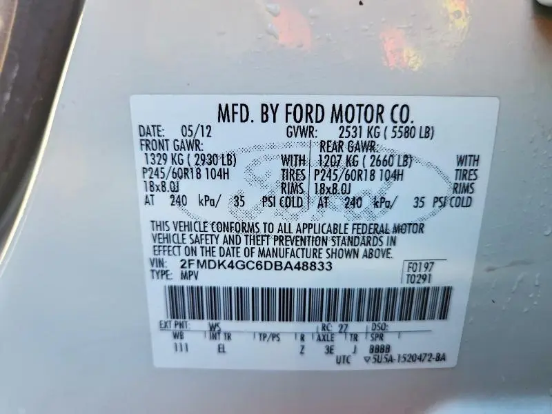 2013 FORD EDGE SE  