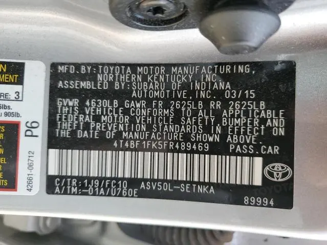 2015 TOYOTA CAMRY LE  
