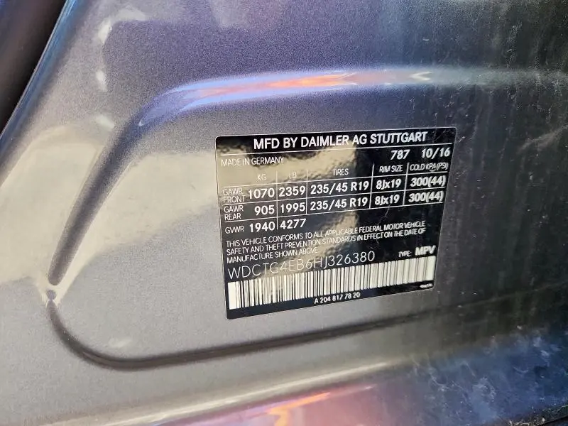 2017 MERCEDES-BENZ GLA 250  