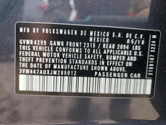 2018 VOLKSWAGEN GTI S/SE  