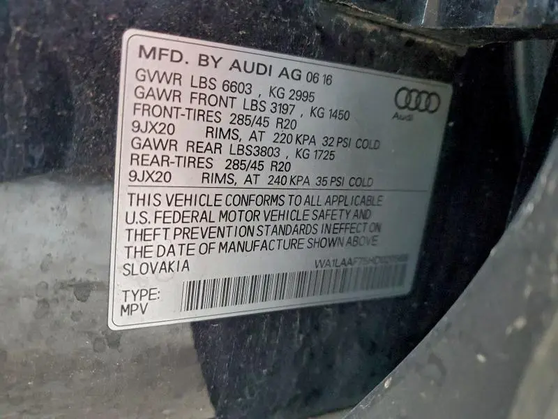 2017 AUDI Q7 PREMIUM PLUS  