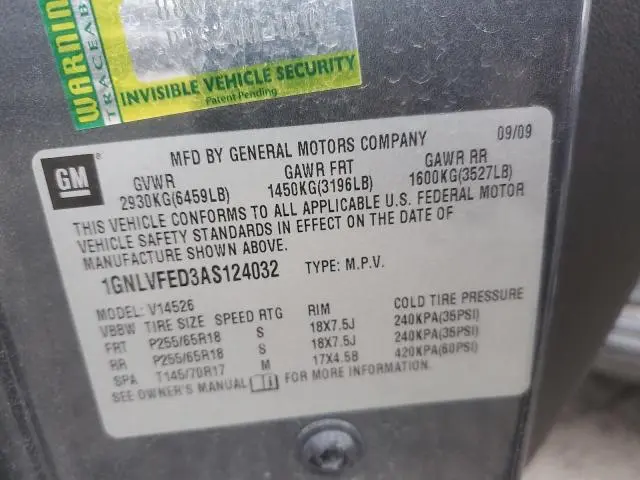 2010 CHEVROLET TRAVERSE LT  