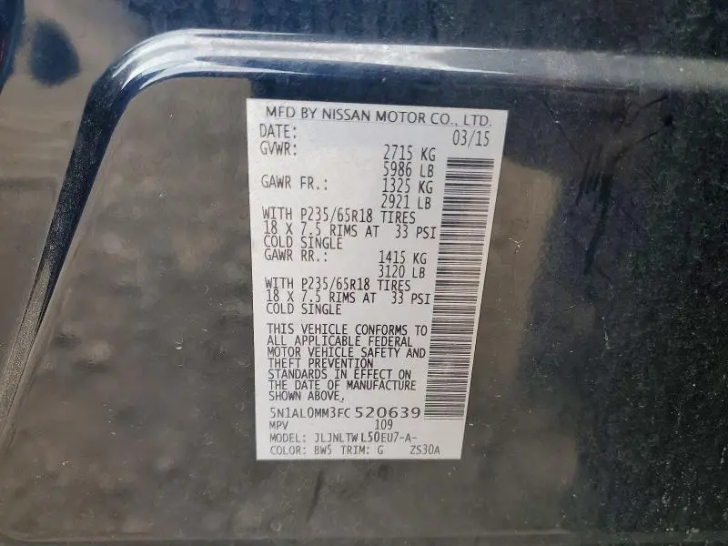 2015 INFINITI QX60 BASE  