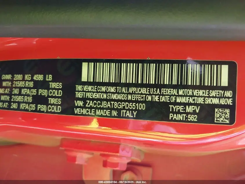 2016 JEEP RENEGADE SPORT