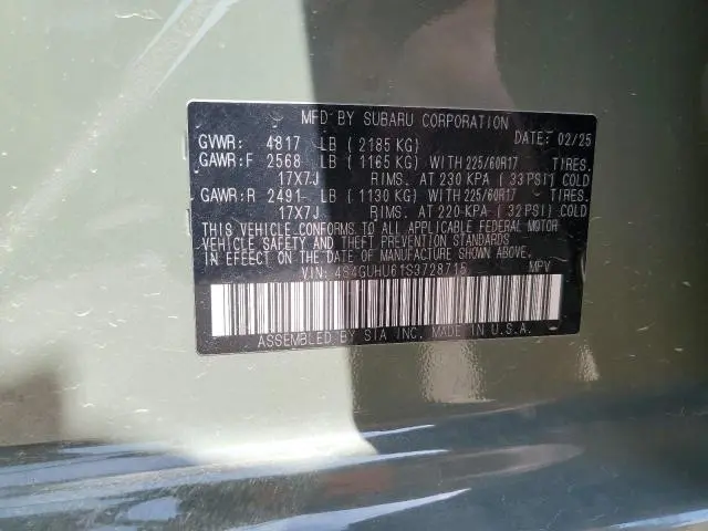 2025 SUBARU CROSSTREK WILDERNESS  