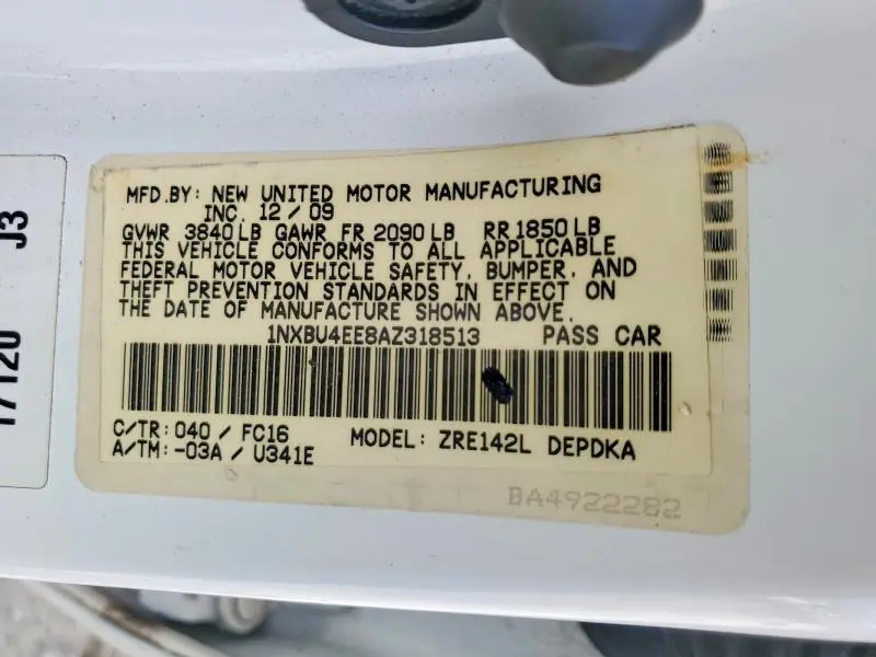 2010 TOYOTA COROLLA LE  