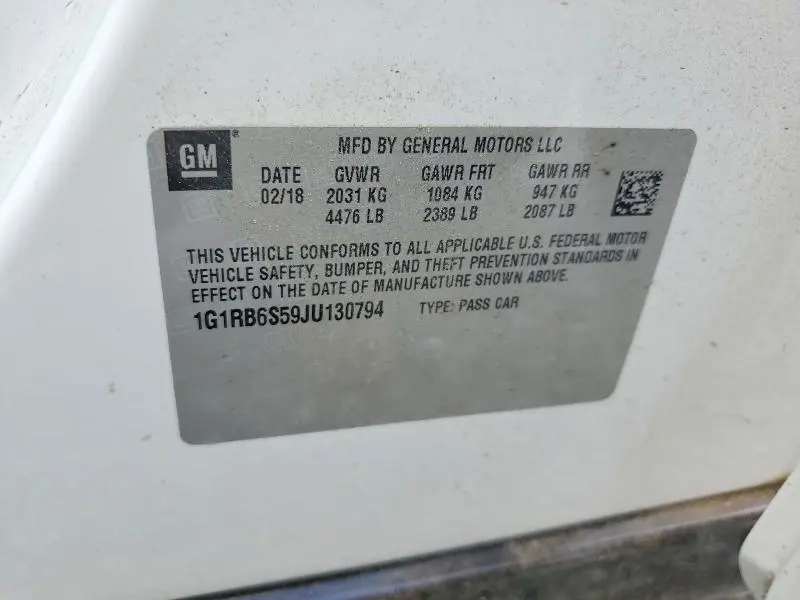 2018 CHEVROLET VOLT PREMIER  