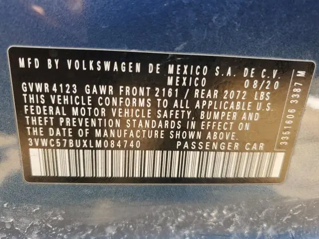 2020 VOLKSWAGEN JETTA S  