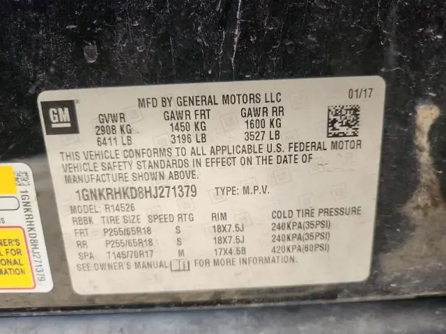 2017 CHEVROLET TRAVERSE LT  