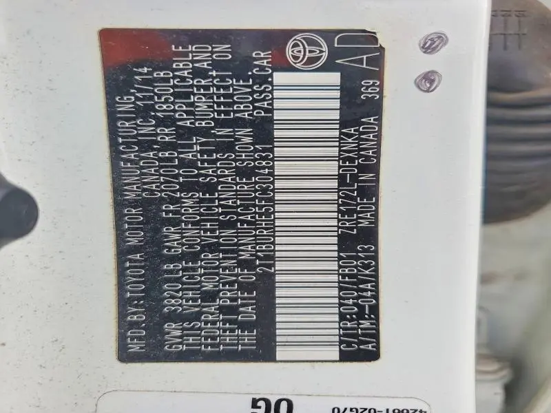 2015 TOYOTA COROLLA LE  