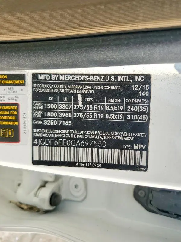 2016 MERCEDES-BENZ GL 450 4MATIC  