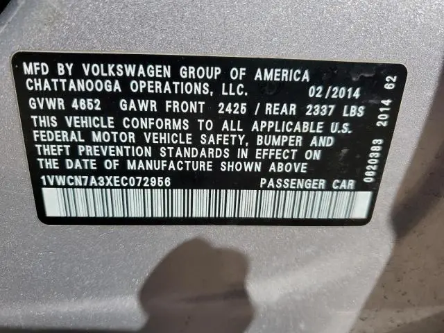 2014 VOLKSWAGEN PASSAT SEL  