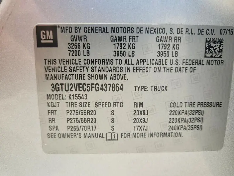 2015 GMC SIERRA K1500 SLT  