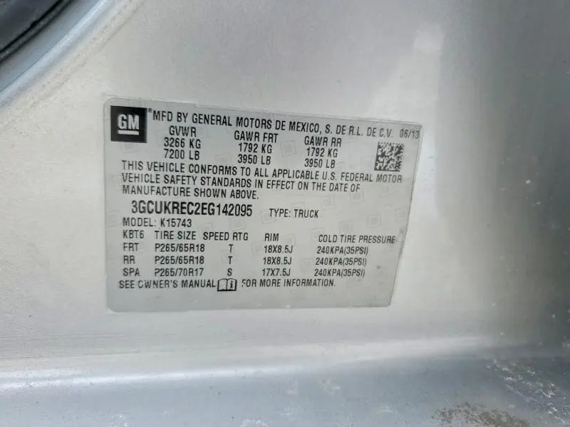 2014 CHEVROLET SILVERADO K1500 LT  