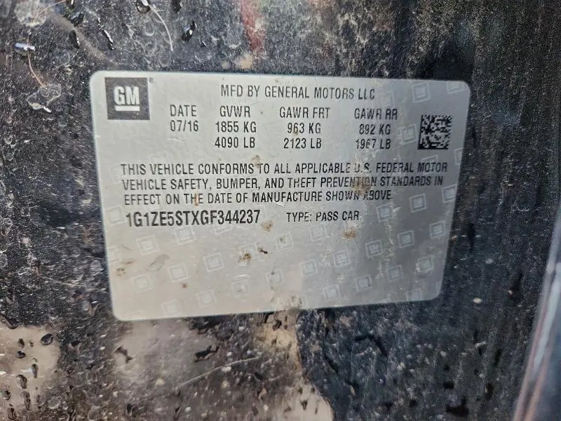 2016 CHEVROLET MALIBU LT  