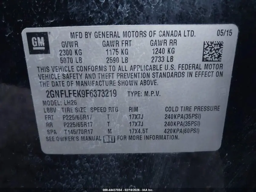 2015 CHEVROLET EQUINOX 1LT