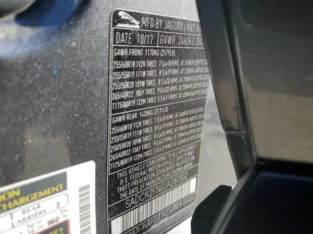 2018 JAGUAR F-PACE PRESTIGE  