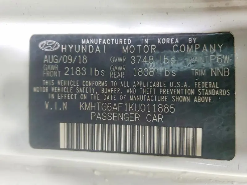 2019 HYUNDAI VELOSTER BASE  