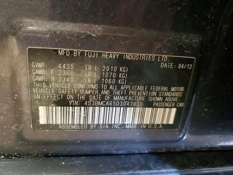 2013 SUBARU LEGACY 2.5I  