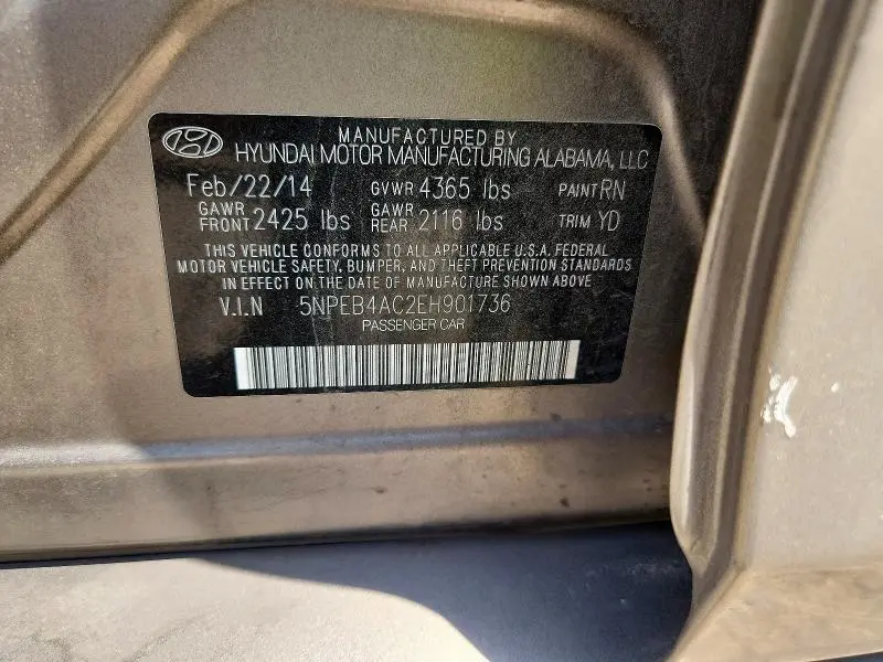 2014 HYUNDAI SONATA GLS  
