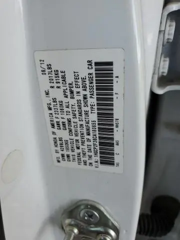 2012 HONDA ACCORD LX  