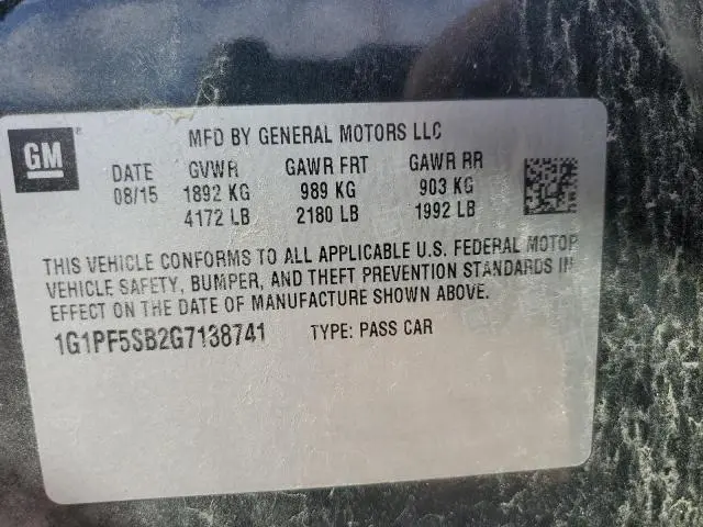 2016 CHEVROLET CRUZE LIMITED LT