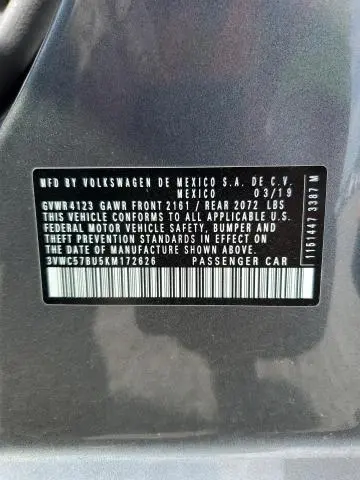 2019 VOLKSWAGEN JETTA S  
