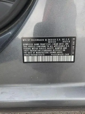 2019 VOLKSWAGEN JETTA SEL PREMIUM  