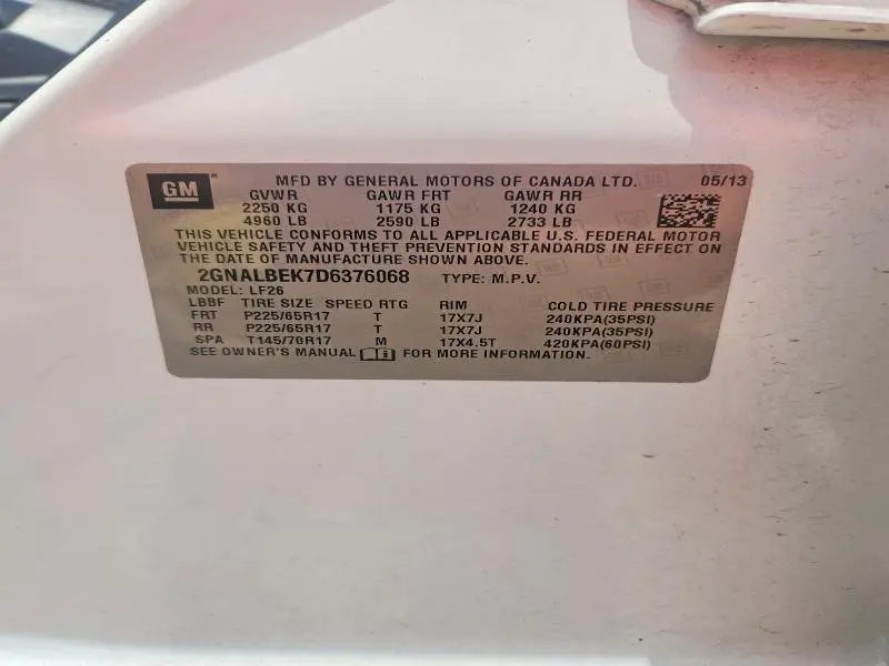 2013 CHEVROLET EQUINOX LS  