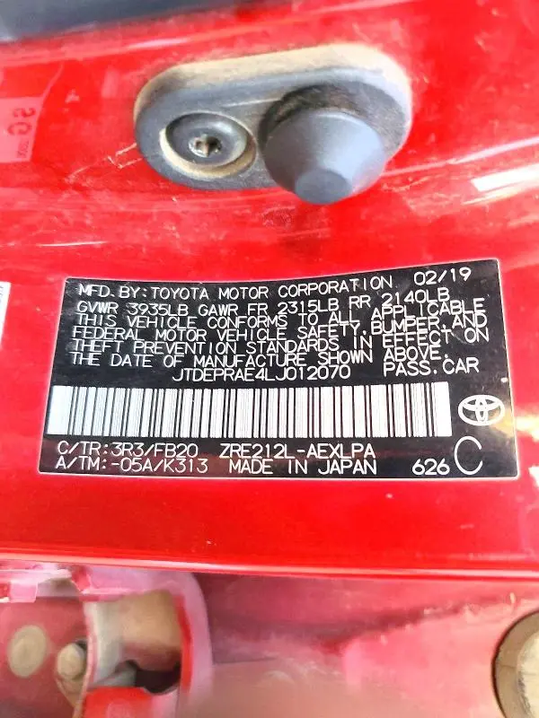 2020 TOYOTA COROLLA LE  