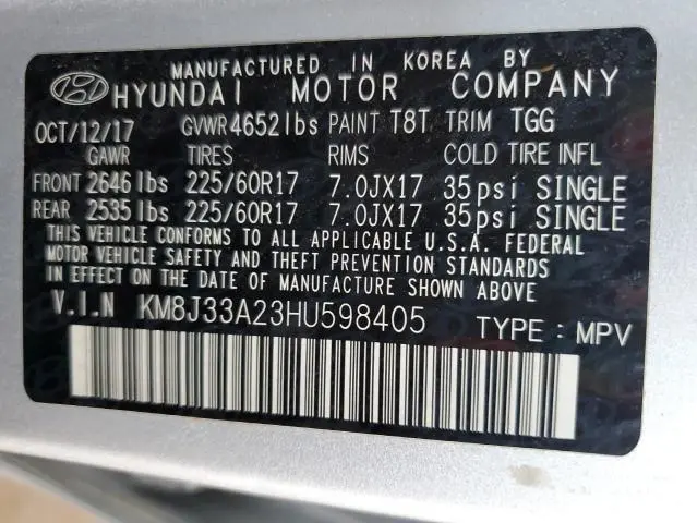 2017 HYUNDAI TUCSON LIMITED  