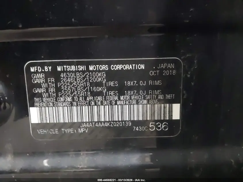 2019 MITSUBISHI ECLIPSE CROSS LE