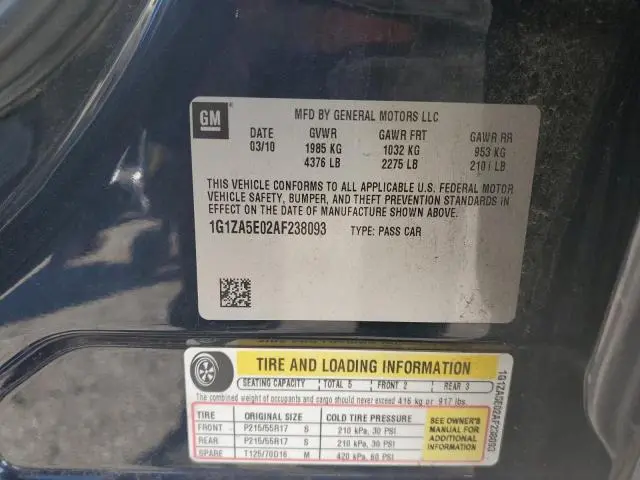 2010 CHEVROLET MALIBU LS  