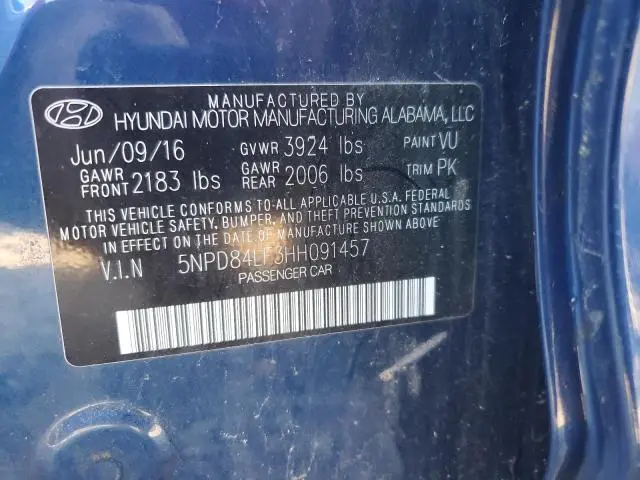 2017 HYUNDAI ELANTRA SE  