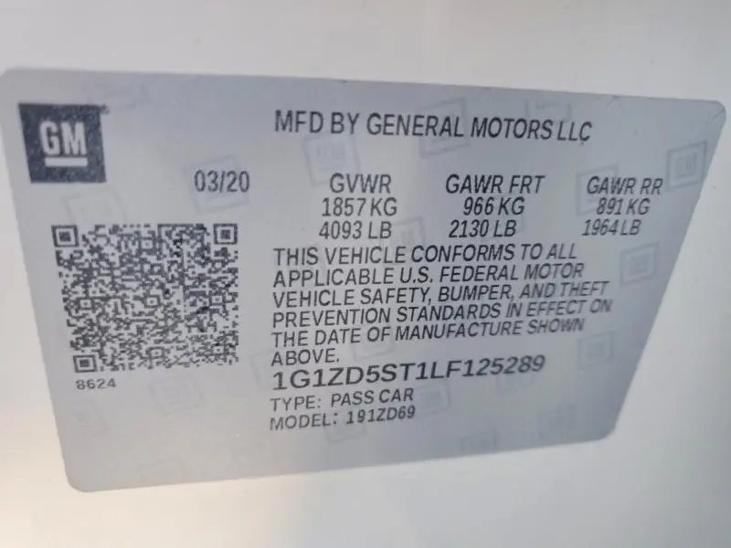 2020 CHEVROLET MALIBU LT  
