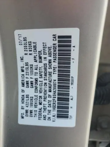 2017 HONDA ACCORD EXL  