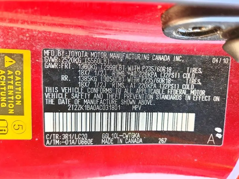 2010 LEXUS RX 350  