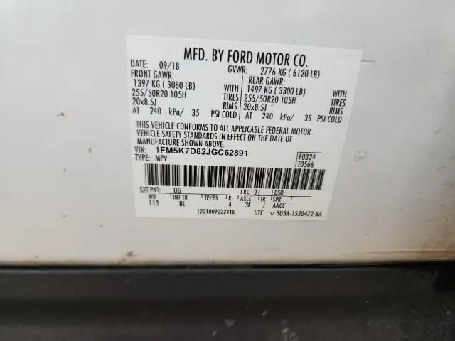 2018 FORD EXPLORER XLT  