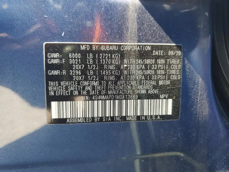 2021 SUBARU ASCENT LIMITED  