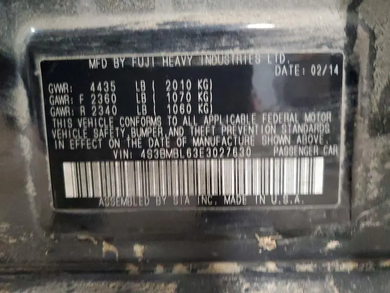 2014 SUBARU LEGACY 2.5I LIMITED  
