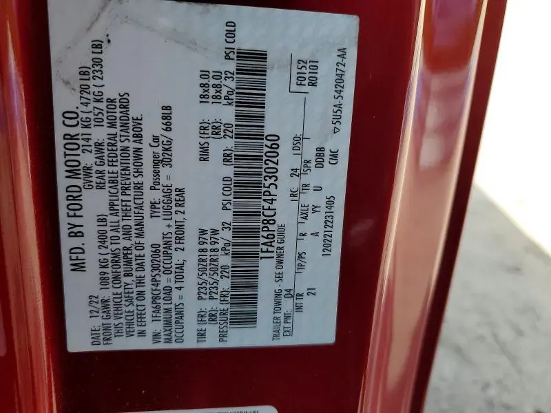 2023 FORD MUSTANG GT  