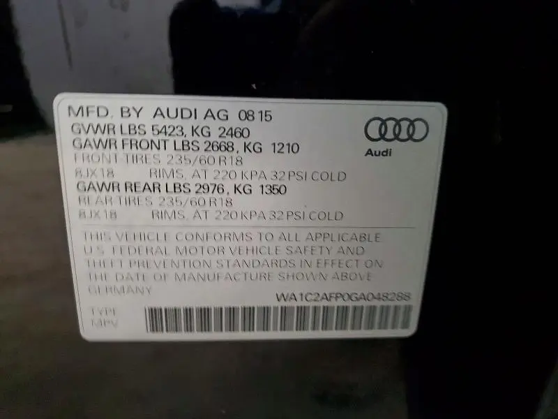 2016 AUDI Q5 PREMIUM  