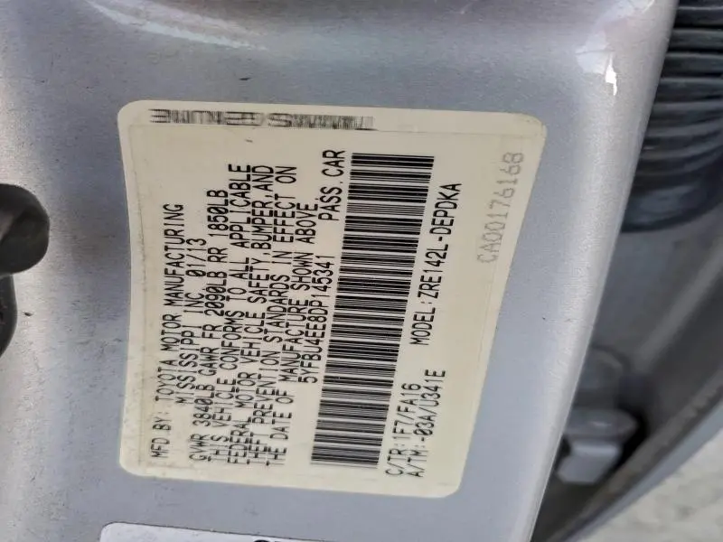 2013 TOYOTA COROLLA BASE  