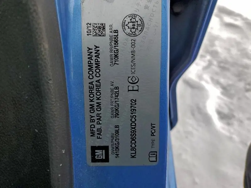 2013 CHEVROLET SPARK 1LT  