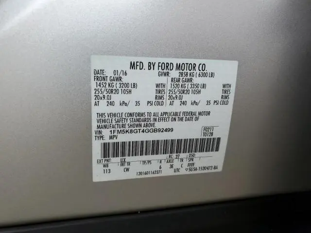 2016 FORD EXPLORER SPORT  