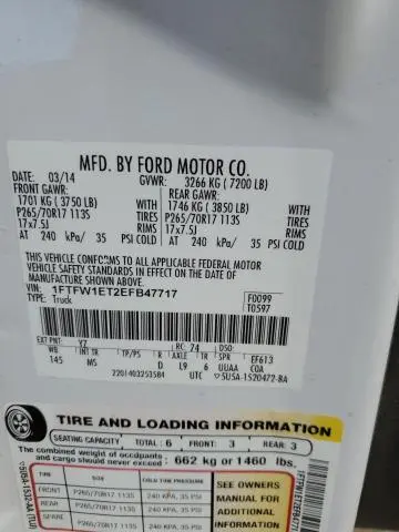 2014 FORD F150 SUPERCREW  